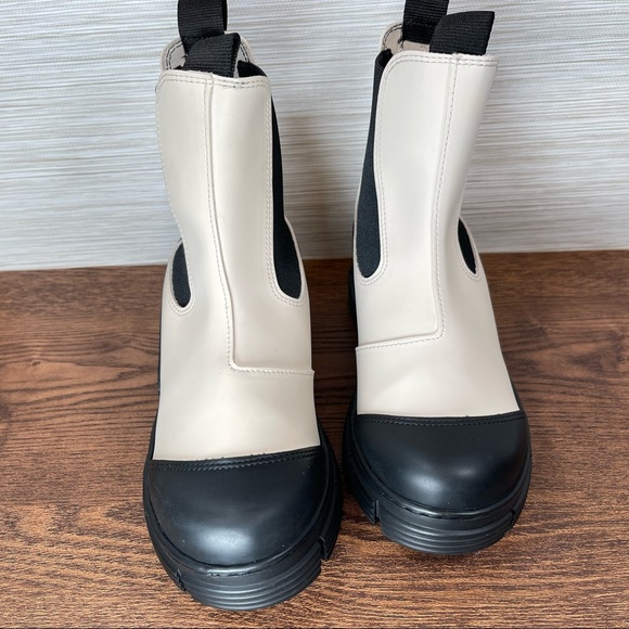 GANNI Waterproof Recycled Rubber City Boot In Brazilian Sand Size 7 EU37 - Picture 6 of 15
